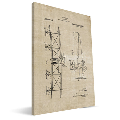 Dobbins Biplane Patent Canvas Print