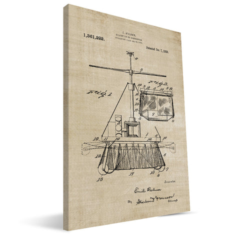 Helicopter Patent Canvas Print