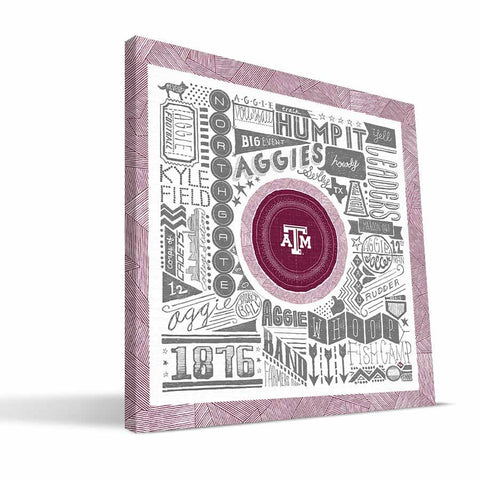 Texas A&M Aggies Pictograph Canvas Print