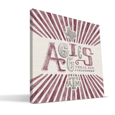 Texas A&M Aggies State Canvas Print