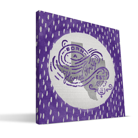 TCU Horned Frogs Born a Fan Canvas Print