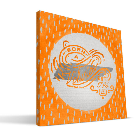 Tennessee Volunteers Born a Fan Canvas Print