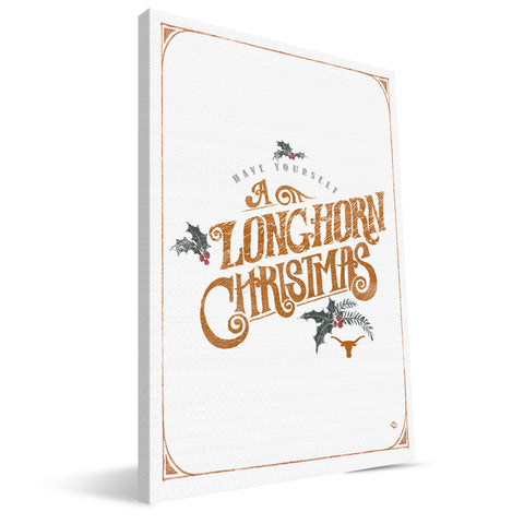 Texas Longhorns Merry Little Christmas Canvas Print