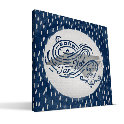 North Carolina Tar Heels Born a Fan Canvas Print