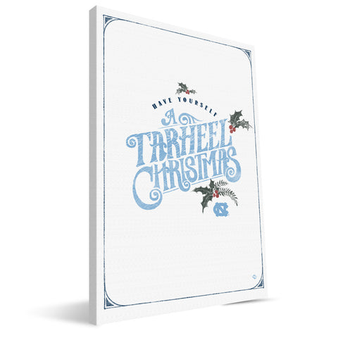 North Carolina Tar Heels Merry Little Christmas Canvas Print