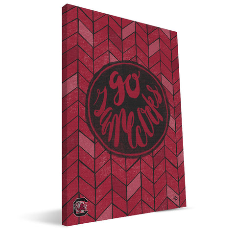 South Carolina Gamecocks Geometric Canvas Print