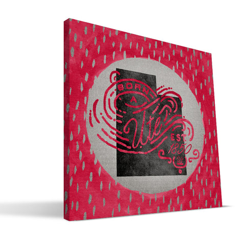 Utah Utes Born a Fan Canvas Print