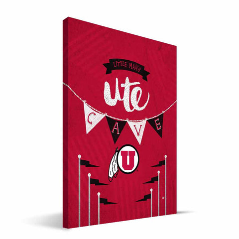 Utah Utes Little Man Canvas Print