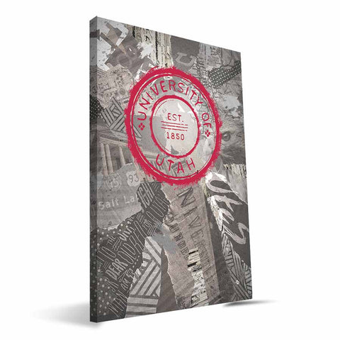 Utah Utes Scrapbook Canvas Print