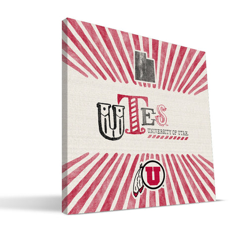 Utah Utes State Canvas Print