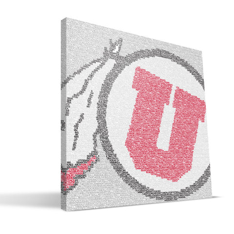 Utah Utes Typo Canvas Print