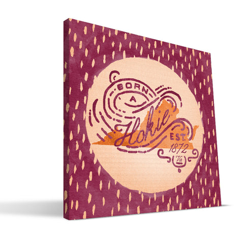 Virginia Tech Hokies Born a Fan Canvas Print