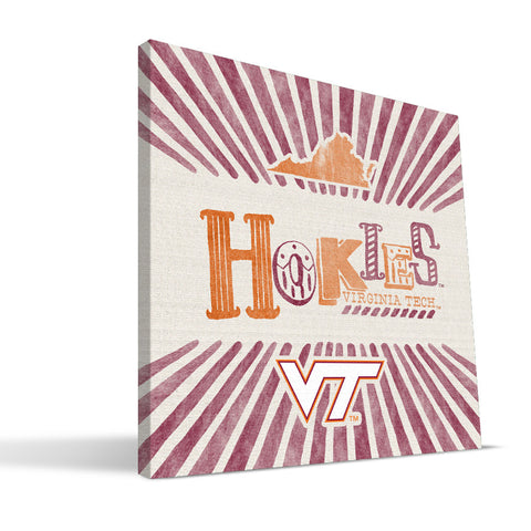 Virginia Tech Hokies State Canvas Print