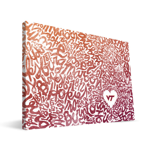 Virginia Tech Hokies Watercolor Canvas Print