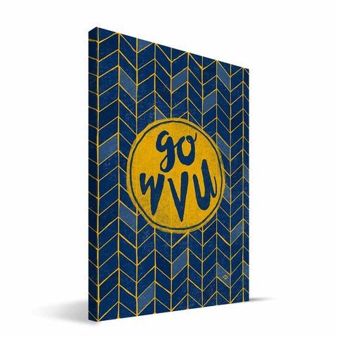 West Virginia Mountaineers Geometric Canvas Print