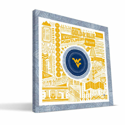 West Virginia Mountaineers Pictograph Canvas Print