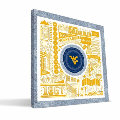 West Virginia Mountaineers Pictograph Canvas Print