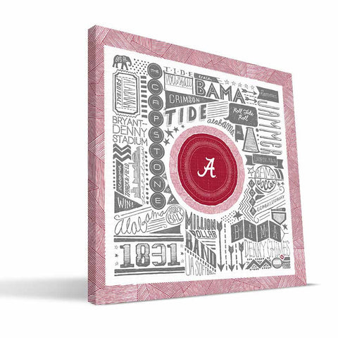 Alabama Crimson Tide Pictograph Canvas Print