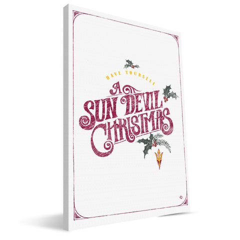 Arizona State Sun Devils Merry Little Christmas Canvas Print