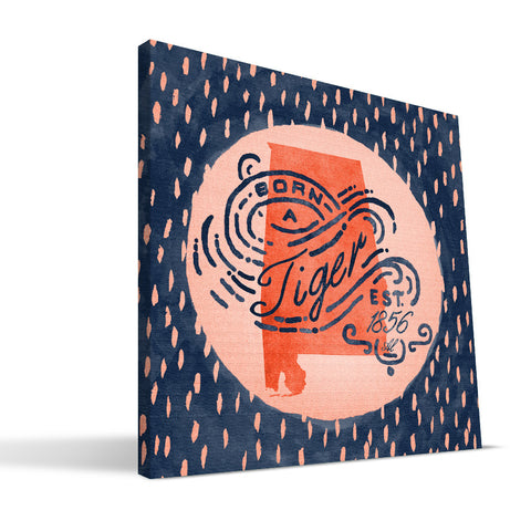 Auburn Tigers Born a Fan Canvas Print