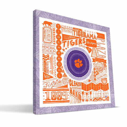 Clemson Tigers Pictograph Canvas Print