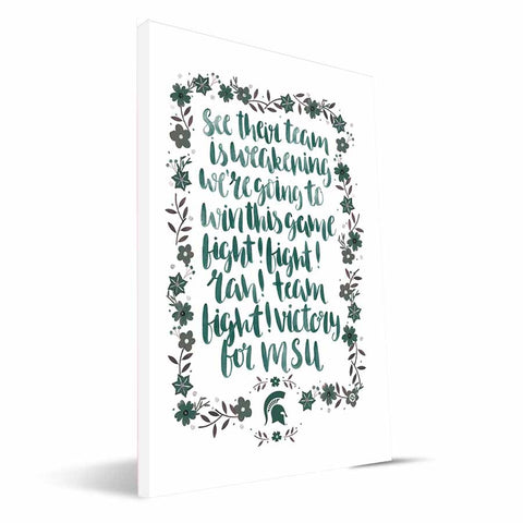 Michigan State Spartans Hand-Painted Song Canvas Print