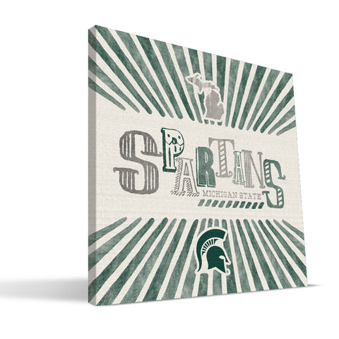 Michigan State Spartans State Canvas Print