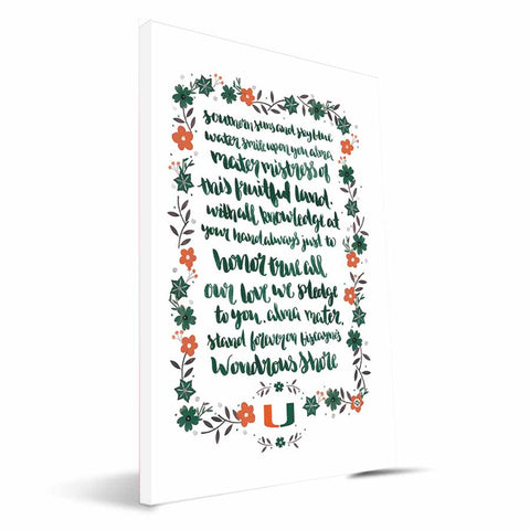 Miami Hurricanes Hand-Painted Song Canvas Print