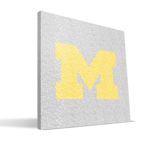 Michigan Wolverines Typo Canvas Print