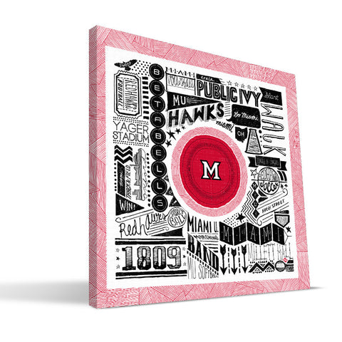 Miami University RedHawks Pictograph Canvas Print