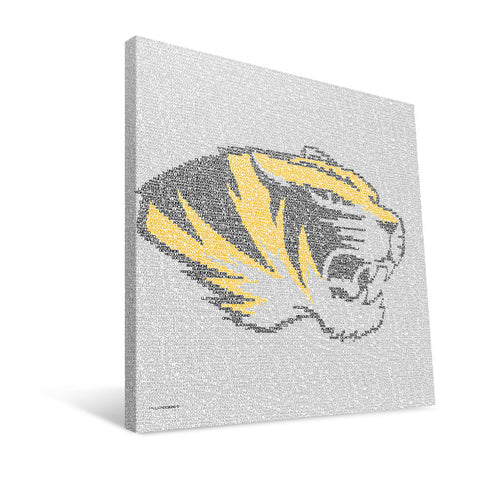 Missouri Tigers Typo Canvas Print