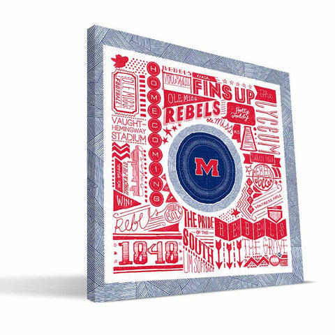 Ole Miss Rebels Pictograph Canvas Print