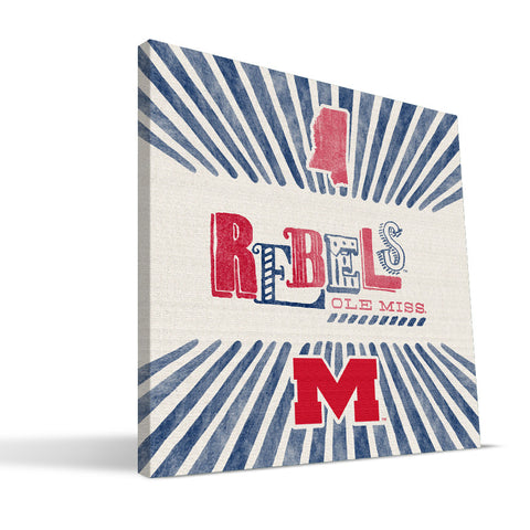 Ole Miss Rebels State Canvas Print