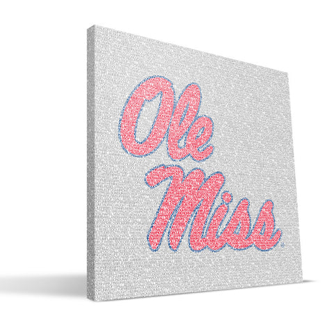 Ole Miss Rebels Typo Canvas Print