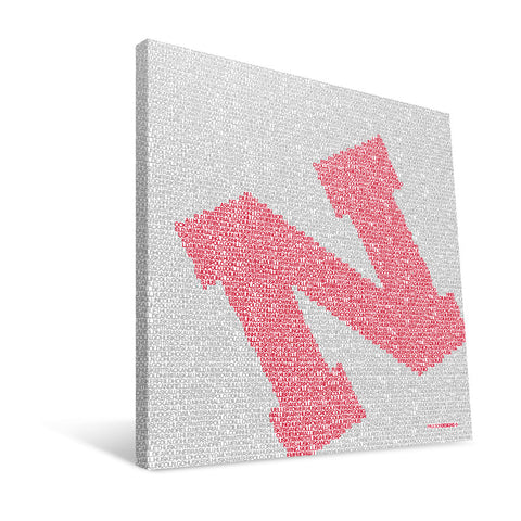 Nebraska Cornhuskers Typo Canvas Print