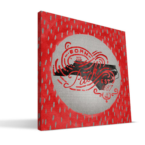 NC State Wolfpack Born a Fan Canvas Print