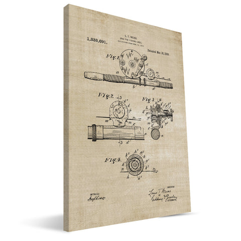 Fishing Pole Drag Patent Canvas Print