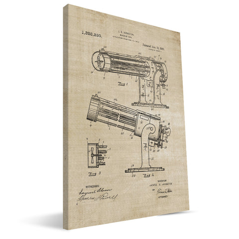 Machine Gun Patent Canvas Print