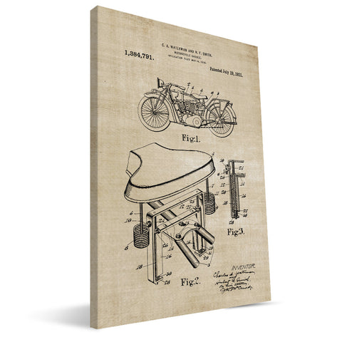Motorcycle Saddle Patent Canvas Print