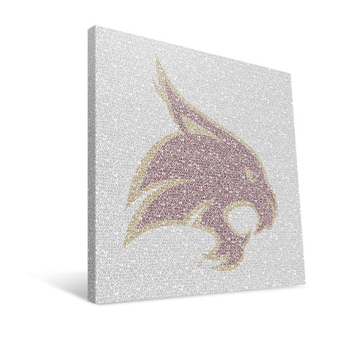 Texas State Bobcats Typo Canvas Print