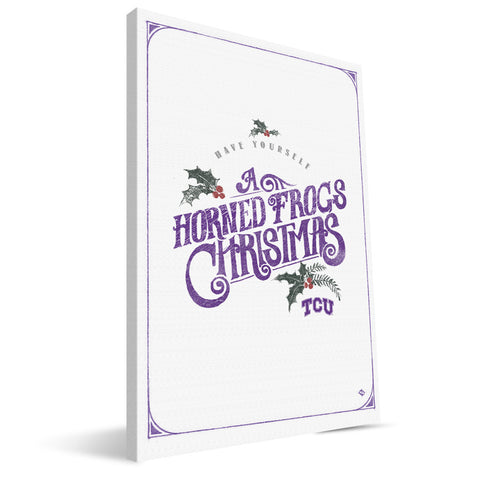 TCU Horned Frogs Merry Little Christmas Canvas Print